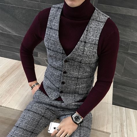 >> Click to Buy << Fine cotton Fashion high-quality goods Men's grid formal wedding dress waistcoat suit vest Male Thick grid business suit vests #Affiliate 50s Style Men, Plaid Wedding Dress, Royal Blue Mens Suit, Casual Suit Vest, Plaid Vest Men, Blue Mens Suit, Plaid Wedding, डिजाइनर कपड़े, Men's British Style