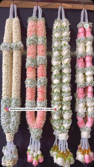 Orchid Garland Wedding Indian, Engagement Malai Design, Rose Garland Wedding Indian, Rose Mala For Wedding, Mala For Wedding, Garlands For Engagement, Wedding Mala Rose, Varmala Designs, Rose Garland Wedding