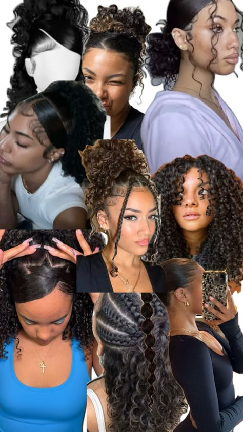 Black Hair Inspiration, Easy Hairstyles For Thick Hair, Cute Simple Hairstyles, Mixed Curly Hair, Cute Curly Hairstyles, Hair Guide, Black Curly Hair, Curly Hair Styles Easy, Dyed Hair Inspiration