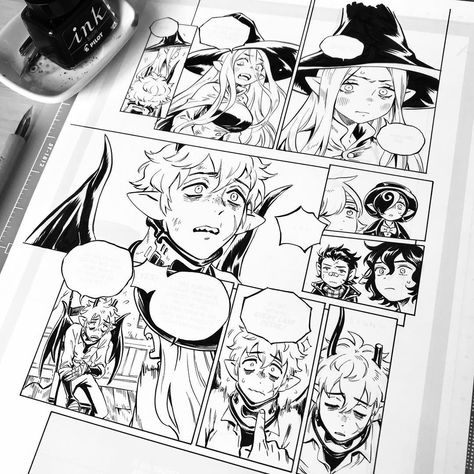 Manga Inking, Webcomic Comics, Manga Sketch, Storyboard Drawing, 30 Day Drawing Challenge, Comic Ideas, Comic Book Layout, Manga Tutorial, Comic Tutorial