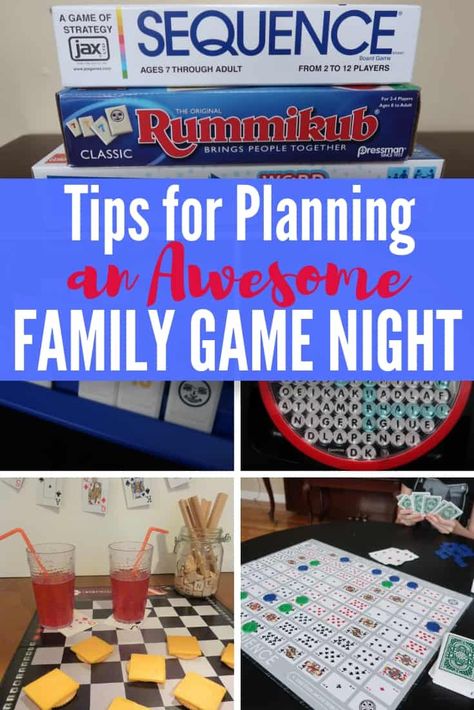 Tips for planning a fun family game night including snack ideas, game night rules and board game suggestion. Enter to win a family games night prize pack. #ad #familygamenight #goliathgames via @Advinfamilyhood Family Bingo Night, Family Games Night, Game Night Snacks, Kids Game Night, Family Games Outdoor, Game Night Parties, Games Night, Board Game Night, Family Fun Night