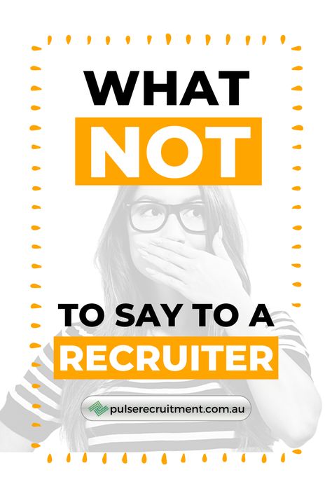 When meeting with a recruiter to discuss your career and upcoming job positions that may suit your skillset, there are a few things we recommend NOT mentioning.

If you can master these interview top tips and advice, then you will be sure to ace your next meeting! 

#interview #interviewtips #interviewideas #interviewadvice #career #job #recruitment #recruiter #hiring #hired #careeradvice #careerideas #jobadvice #jobideas #careers #jobs #business #meeting #work #success #jobtips #careertips Recruitment Quotes Recruiter, Why Are You Applying For This Job Answer, Recruiting Tips, Recruitment Tips Recruiter, Interview Advice, Work Success, Job Advice, Recruitment Agencies, Interview Tips