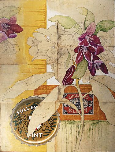 Robert Kushner, Japon Illustration, Collage Art Mixed Media, Art And Illustration, Art Pages, Mixed Media Collage, Flowers And Leaves, Botanical Art, Medium Art