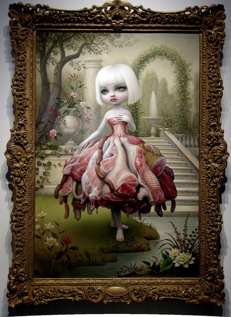 another of mark ryden's amazing paintings... and perhaps the inspiration behind lady gaga's "meat dress"? Mark Ryden Art, Mark Ryder, Marion Peck, Low Brow Art, Brow Art, 90s Art, Eve Online, Mark Ryden, Arte Grunge