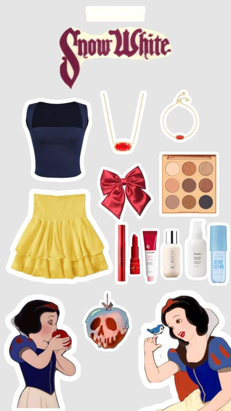 Pixar Halloween Costumes, Modern Disney Outfits, Snow White Disney Princess, Disney Princess Inspired Outfits, Snow White Halloween Costume, Snow White Outfits, Disney Bound Outfits Casual, Disney Trip Outfits, Disney Outfits Women