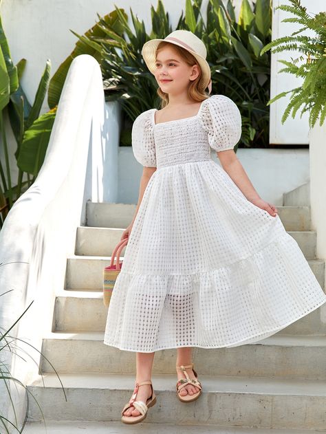 White Cotton Princess Dress For Party, White Dress Kid, White Frocks For Kids, White Maxi Dress Girls, Kids Casual Dress, 10 Years Girl Dress, Causal Frocks, White Dresses For Girls 10-12, Kids Fashion Casual