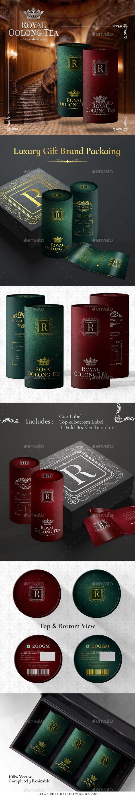 Royal Luxury Premium Gift Tea Packaging - Packaging Print Templates Luxury Tea Packaging, Premium Tea Packaging, Luxury Box Design, Different Color Combinations, Luxury Tea, Tea Labels, Tea Illustration, Tea Packaging Design, Earth Poster