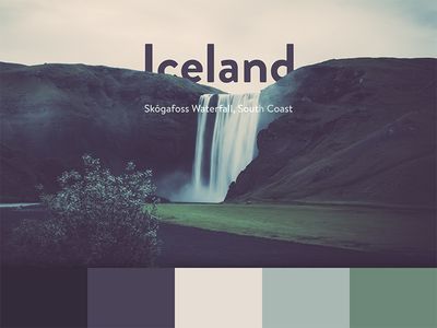 Iceland Color Palette - Bedroom Color Scheme Skogafoss Waterfall, Colour Pallets, Interior Design Drawings, Iceland Wedding, Good Color Combinations, Bedroom Color Schemes, Design Seeds, Color Spectrum, Wedding Color Palette