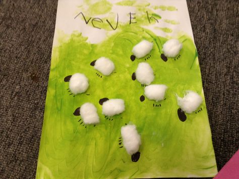 'The sheep are in the meadow' art activity to go with Little Boy Blue Preschool Farm Crafts, Nursery Rhymes Preschool Crafts, Farm Activities Preschool, Nursery Rhyme Crafts, Farm Animals Preschool, Farm Animals Activities, Nursery Rhymes Preschool, Meadow Art, Farm Theme Preschool