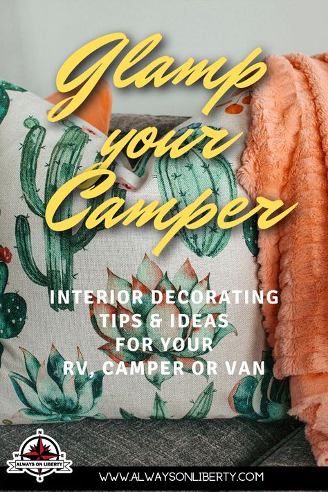 How To Decorate Your Motorhome, Fun Camper Interior, Decorating Small Camper, Rv Sewing Projects, Camper Decorations Rv Decor, Tropical Rv Interior, Decorate Rv Rv Interior, Interior Camper Decor, Glamper Camper Interior