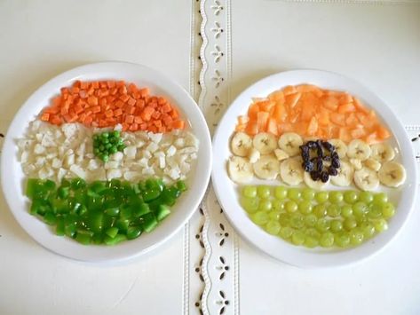 Tricolour Food Ideas | Maa Of All Blogs Tricolour Food, Ideas For Independence Day, Independence Day Crafts, Food Ideas To Make, Tiffin Ideas, Salad Decoration Ideas, Fruit Sushi, Salads For Kids, Amazing Food Photography