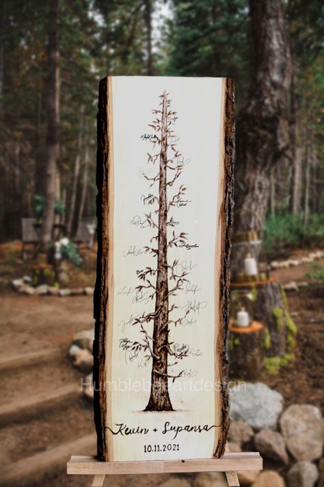 Creative weddings ideas Unique Guestbook Wedding, Log Guest Book Wedding, Unique Wedding Book Signing Ideas, Signing Ideas, Guest Book For Wedding, Boho Wedding Guest Book, Unique Guest Book Alternatives, Guest Book Wood, Lotr Wedding