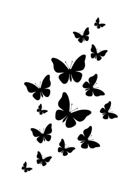 Svg Stickers, Silhouette Butterfly, Flying Butterflies, Svg Butterfly, Butterfly Stencil, Butterfly Png, Butterfly Svg, Muster Tattoos, Cherry Blossom Background