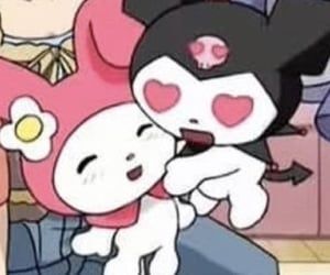 sanriocore sanrio hello kitty hellokittycore kittycore kuromi kuromicore aesthetic keroppi my melody melodycore kuromi and my melody hugging My Melody, About Love, We Heart It, Lost, Wallpapers, Christmas