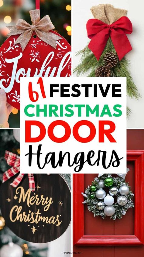 Christmas Door Hangers, Christmas Door Hangings, Nutcracker Decor, Door Hangers Diy, Door Crafts, Fall Planters, Holiday Messages, Wood Door Hangers, Christmas Door Hanger