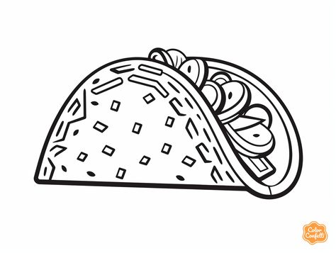 illustration of Appetizing taco coloring page Chill Time, Taco Lover, Free Kids, Coloring Sheets, Coloring Pages For Kids, Coloring Page, Free Printable, Free Printables, Coloring Pages