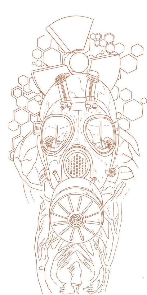 Calf Tattoo Stencils For Men, Tatoos Men Drawings, Gas Mask Tattoo Stencil, Leg Sleeve Tattoo Drawings, Female Leg Sleeve Tattoo Ideas, Black And Grey Tattoo Design Drawings, Tattoo Stincles, Gasmask Drawing, Sleeve Stencils Tattoo Designs