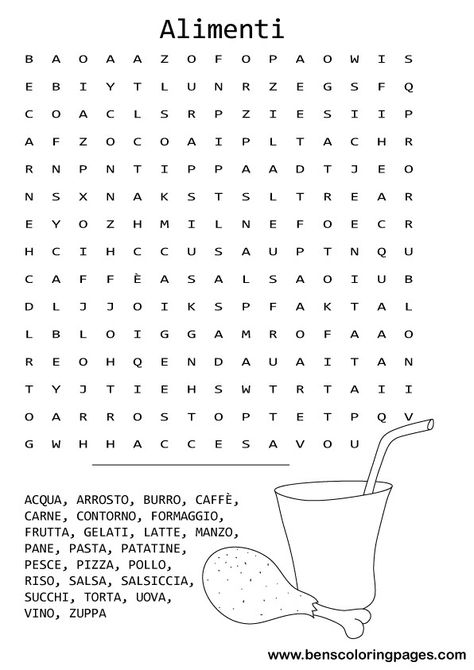 Cruciverba /palavras cruzadas Italian Worksheets Printables, Food Word Search, Italian Worksheets, How To Speak Italian, Learn To Speak Italian, Italy For Kids, Everyday Italian, Printable Food, Learning A Second Language