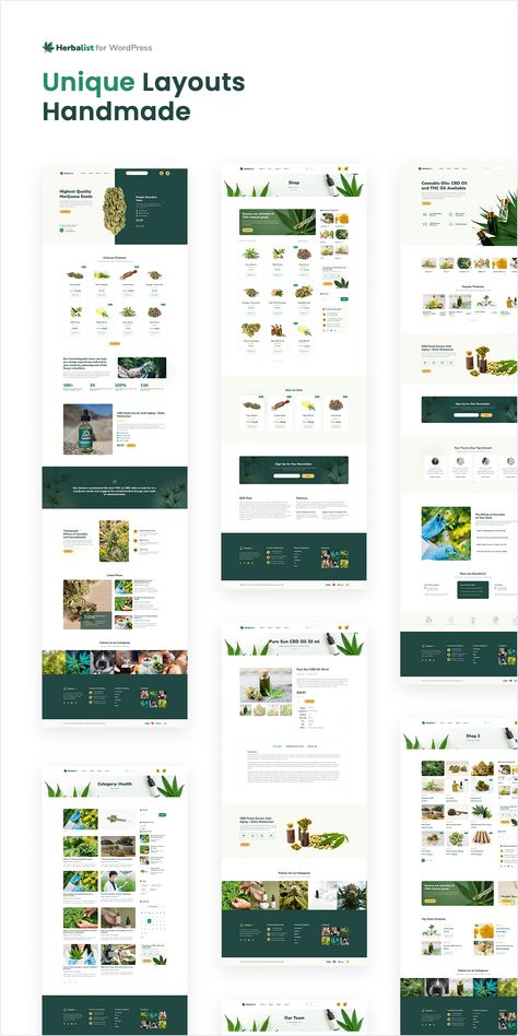 Single Product Page Web Design, Green And White Website Design, Ayurvedic Website Design, Ebook Layout, Medical Website, Medical Website Design, Herbal Shop, Website Layouts, Herbal Store