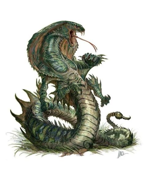 Yuan-ti Abomination Assembly Games, Monster Dragon, Yuan Ti, Story Illustration, Illustration Pencil, Giant Monsters, Fantasy Beasts, Creature Drawings, Fantasy Races