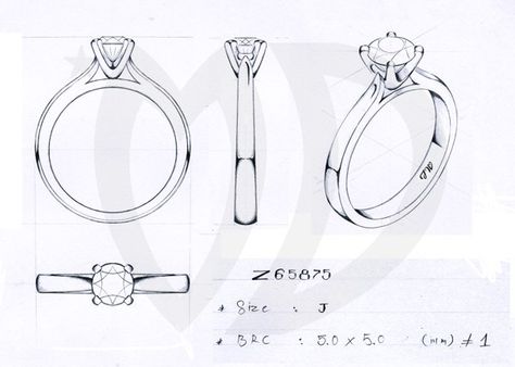 Engagement Rings Sketch, Technical Drawing Jewellery, Ring Technical Drawing, Jewelry Technical Drawing, 3d Ring Sketch, Ring Sketch Design, Rings Sketch, Avocado Drawing, Bonnie Jewelry