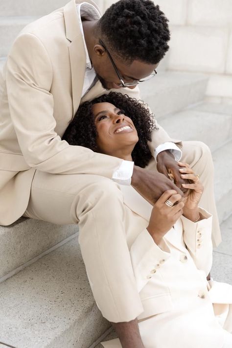 Wedding Stairs, Couple Smile, Engagement Shoots Poses, Cute Engagement Photos, Engagement Pictures Poses, Regular People, Wedding Picture Poses, Couples Engagement Photos, Engaged Couple