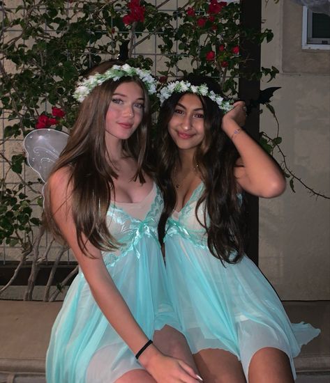 Element Fairy Costume, Fairy Halloween Costume Duo, Amazon Fairy Costume, Bsf Duo Costumes, Fairy Party Outfit Costume Ideas, Fairy Costume Party, Aesthetic Fairy Halloween Costumes, Halloween Costume Fairies, Fairycore Halloween Costume