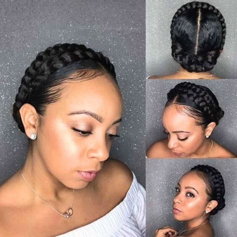 30 Regal Halo Braids Hairstyles That Look Beautiful - Coils and Glory Halo Braid Hairstyles, Halo Braids, Cabello Afro Natural, Halo Braid, Pretty Braids, Twisted Hair, Black Ponytail Hairstyles, Natural Hair Updo, Natural Hair Braids