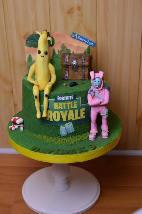 Fortnite cake - cake by JarkaSipkova 10th Birthday Cakes For Boys, Peely Fortnite, Fortnight Cake, Fortnite Cupcakes, Birthday Cake Kids Boys, Fortnite Cake, 7th Birthday Cakes, 8th Birthday Cake, 10 Birthday Cake