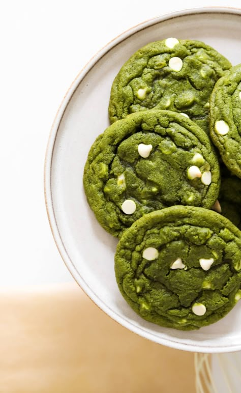 Matcha White Chocolate Cookies, Green Tea Cookies, Matcha White Chocolate, Matcha Cookies, Vegan White Chocolate, Matcha Chocolate, White Chocolate Chip, Matcha Recipe, White Chocolate Cookies