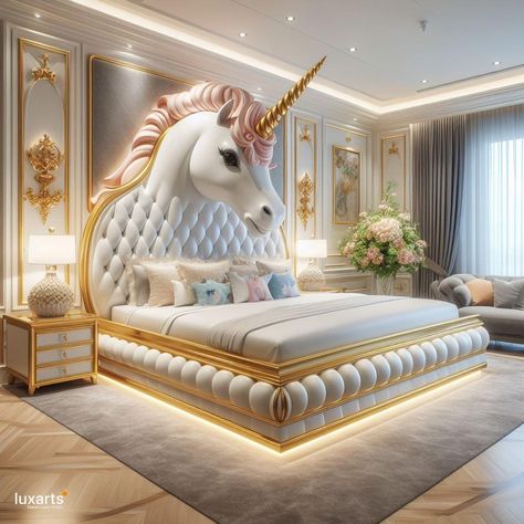 Unicorn Inspired Bed 🦄🛏️✨ #UnicornDreams #MagicalSlumber #EnchantingComfort Drift into a world of enchantment with the Unicorn Inspired Bed. Featuring whimsical details, pastel colors, and perhaps even a unicorn horn-shaped headboard, this bed transforms your bedroom into a realm of fantasy and dreams. Elevate your sleep experience with the Unicorn Inspired Bed, where every night is filled with magic and wonder. 🌈🌟💤 https://luxarts.net/unicorn-inspired-bed/ Original Beds, Unicorn Bed, Unicorn House, Creative Beds, Unicorn Bedding, In Conclusion, Themed Rooms, Bedrooms Ideas, Technology Wallpaper