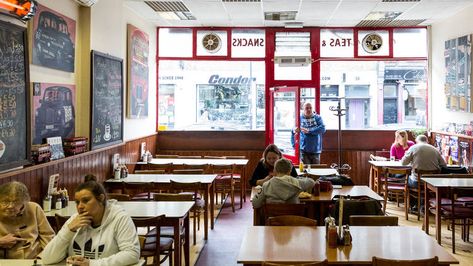 Greasy Spoon, Bloomsbury London, Formica Table, Pie And Mash, London Cafe, Clothing Store Interior, Full English Breakfast, Soho London, Fried Eggs