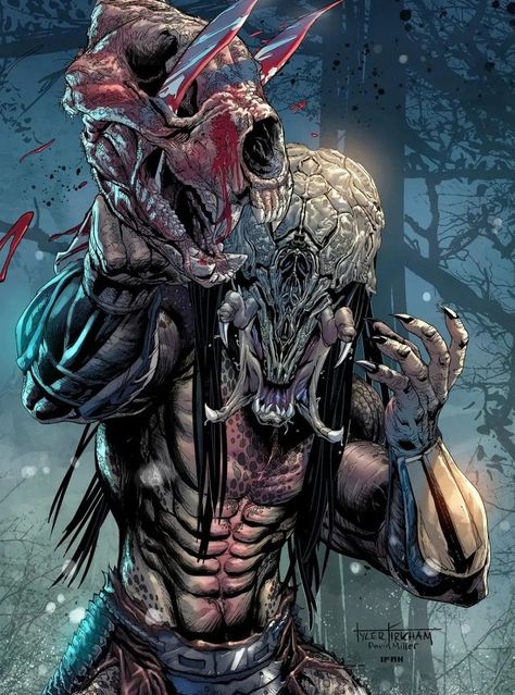 Feral Predator, Canine Skull, Predator Yautja, Predator Comics, Tyler Kirkham, Predator Artwork, Predator Alien Art, Predator Movie, Alien Artwork