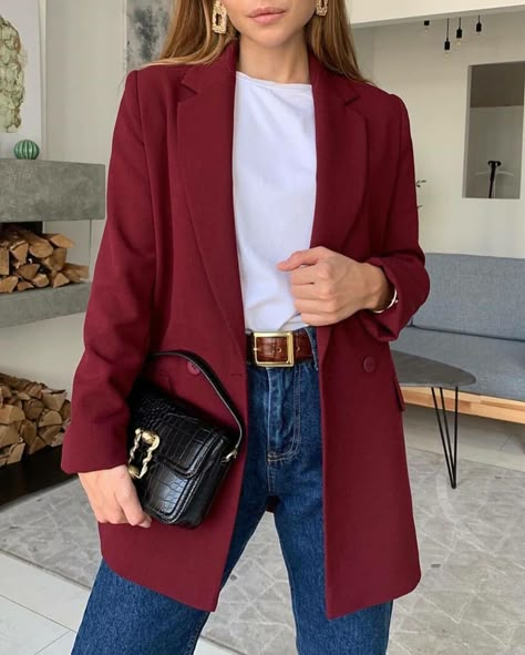 Burgandy Blazer Outfit, Maroon Blazer Women, Burgundy Blazer Outfit Woman, Maroon Blazer Outfit, Burgundy Blazer Outfit, Maroon Outfits, Blazer Outfits Women, Red Blazer Outfit, Maroon Blazer