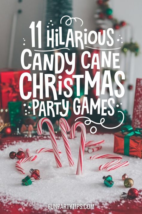 Want to add some festive fun to your holiday party? The Candy Cane Games are perfect for groups, Christmas parties, or family game nights! Play one or ALL of them! Easy, funny, and great for making memories. Family Game Night Ideas Christmas, Funny Holiday Party Games, Candy Cane Hook Em Game, Funny Family Games For Christmas, Kleenex Box Game Shake, Candy Cane Challenge Game, 3rd Grade Party Games, Christmas Marshmallow Games, Candy Cane Hook Game