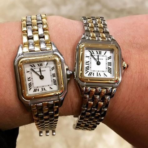 https://www.instagram.com/p/BPXRseFFjIj/ Vintage Watches Women, Expensive Watches, Gold Jewelry Simple, Cartier Watch, Girly Jewelry, Jewelry Inspo, Arm Candy, Piercing Jewelry, Cute Jewelry