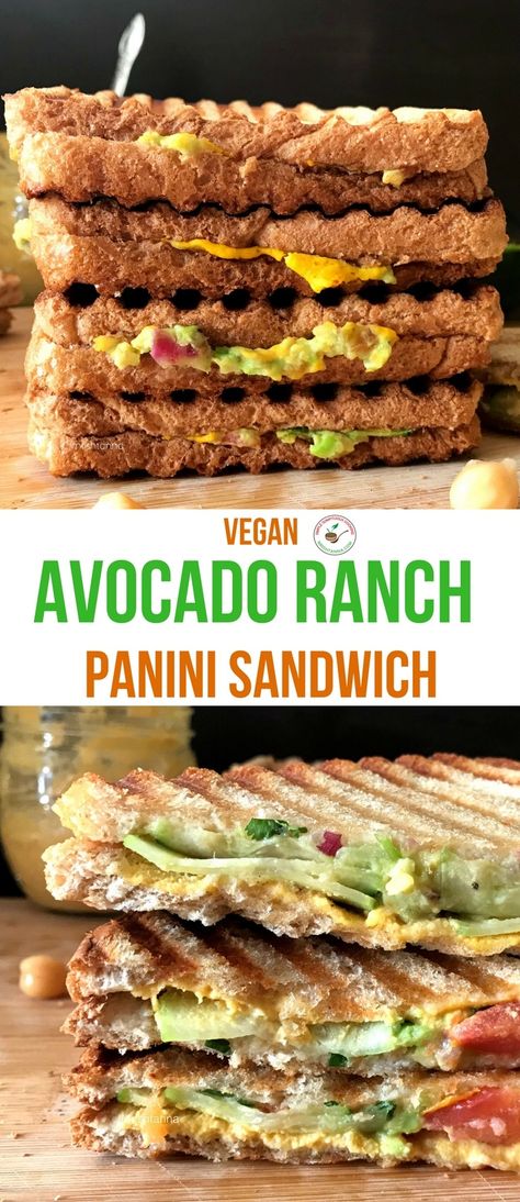 Vegan Panini, Keto Diet Vegetables, Panini Sandwich, Panini Recipes, Avocado Ranch, Grain Bread, Desserts Vegan, Healthy Sandwiches, Vegan Sandwich