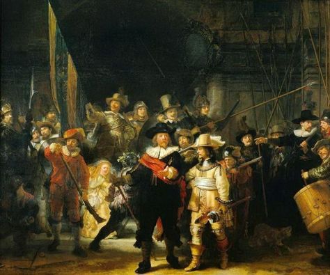 Rembrandt's Night Watch and The Dutch Golden Age Rembrandt Night Watch, The Night Watch, Rembrandt Paintings, Art History Major, Dynamic Painting, Popular Paintings, Night Watch, Most Famous Paintings, Rembrandt Van Rijn