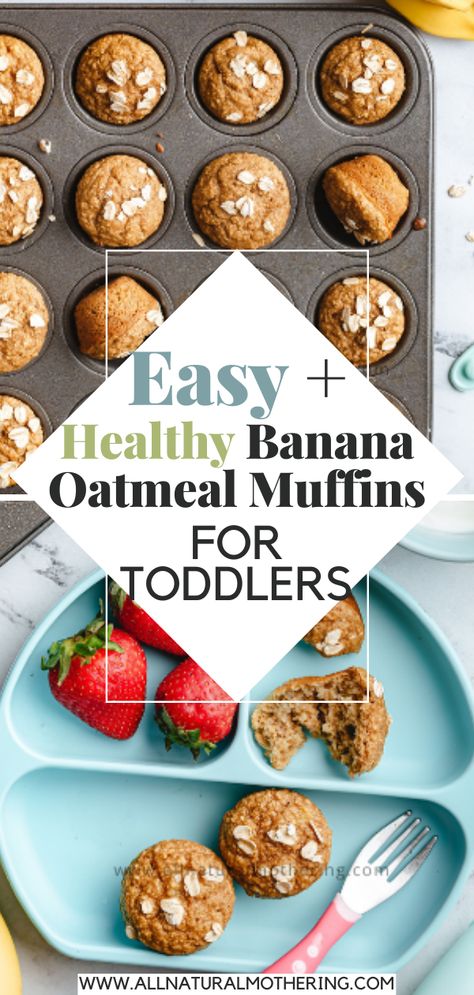 banana oatmeal muffins Homemade Baby Muffins, Easy Toddler Muffins, Oatmeal Muffins For Toddlers, Mini Healthy Muffins, Muffin Recipes For Toddlers, Oatmeal Mini Muffins, Muffins For 12 Month Old, Muffins For One Year Old, Healthy Muffins For Babies