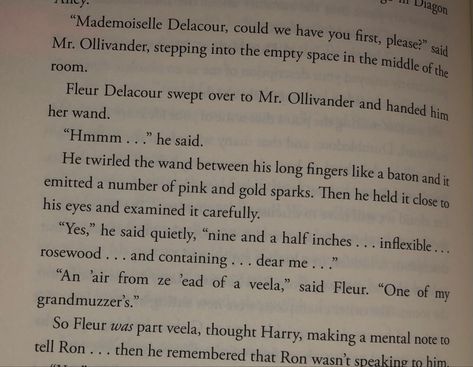 fleur delacour wand weighing measurments (harry potter and the goblet of fire, page 308, chapter 18) #harrypotter #hp #besthpbookparts #books #hp #pinthis #harrypotterandthegobletoffire #fleaurdelacor #veela #wandinformation #wanddescription #wandinformation Wands Aesthetic Harry Potter, Veela Aesthetic, Veela Harry Potter, Harry Potter Veela, Harry Potter Magic Wand Aesthetic, Fleur Delacour Wand, Fleur Delacour And Bill Weasley, Harry Potter Fleur Delacour, Draco’s Wand