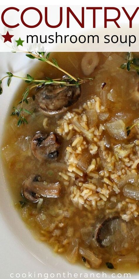 Mushroom Soup Without Cream, Healthy Mushroom Soup, Soup Without Cream, Brown Rice Soup, Mushroom Soup Recipes, Big Appetite, Rice Soup, Chicken Soup Recipes, Dinner Idea