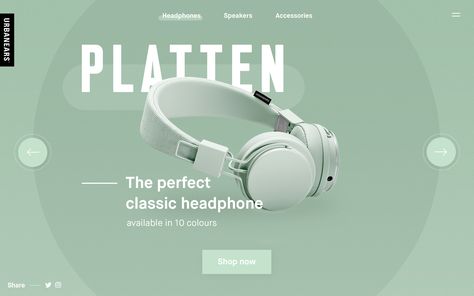 Urbanears fullsize Webpage Design Layout, Banner Design Inspiration, Publicidad Creativa, Ux Design Inspiration, Web Ui Design, Website Design Layout, Web Layout, Website Designs, User Interface Design