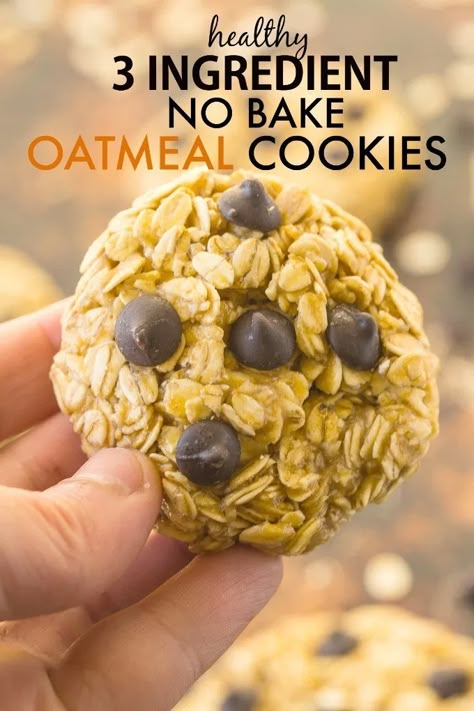 No Flour Cookies 3 Ingredients, No Flour Oatmeal Cookies, Oatmeal Cookies No Flour, No Bake Oatmeal Cookies, Diet Dishes, No Bake Oatmeal, Healthy No Bake Cookies, Oatmeal No Bake Cookies, Bake Oatmeal