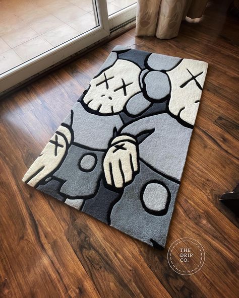 Kaws Size 4 x 2 feet #customisedgifts #customrug #custommade #rug #sneakerhead #sneakers #customrug #carpet #rugs #rugsofinstagram #customartwork #anime #animelover #airjordan #nike #giftideas #giftsforhim #giftsforher #giftideas #adidas #nike #jordan #kaws Cartoon Rug, Calm Nursery, Modern Cartoon, Kids Dining, Graphic Rug, Bedroom Kids, Traditional Modern, Bedroom Carpet, White Colour