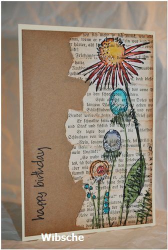 Paper Artsy, Happy Paintings, Birthday Cards Diy, Old Book, Watercolor Cards, Creative Cards, Book Page, Happy Birthday Cards, Flower Cards