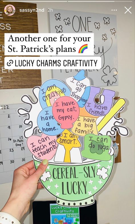 March School Activities, St Patricks Day Craft Elementary, St Patricks Day Art Grade 6, March Lesson Plans Elementary, 3rd Grade Sel Activities, Classroom St Patricks Day Crafts, Third Grade Crafts, St Patrick’s Day Classroom Ideas, 3rd Grade Crafts