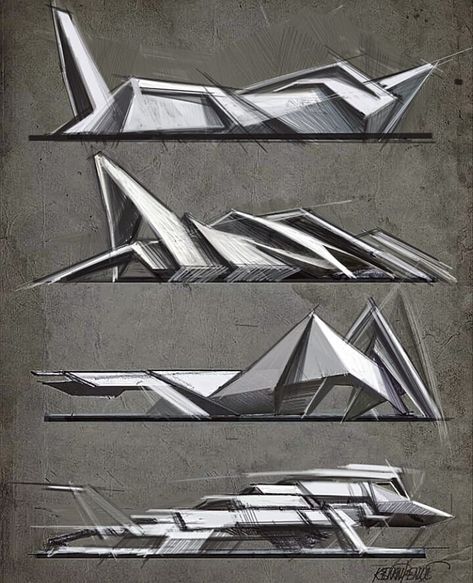 Conceptual Model Architecture, Origami Architecture, Deconstructivism, Render Design, Concept Models Architecture, Conceptual Architecture, Architecture Design Sketch, Architecture Model Making, Renzo Piano