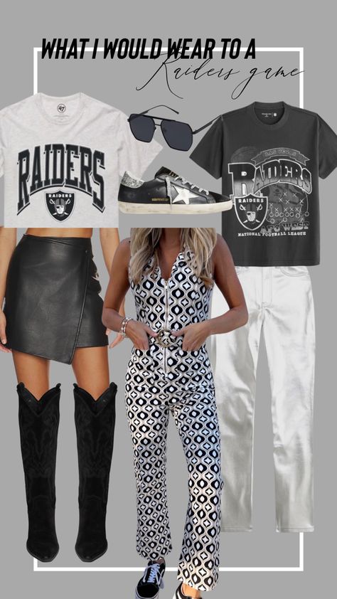 Raiders Womens Outfits, Cute Raiders Game Outfits, Raiders Game Outfit Women, Raiders Outfits For Women, Raiders Outfit, Football Season Outfits, Football Outfit, Raiders Baby, Gameday Outfits