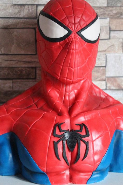 SPIDERMAN BUST CAKE Bust Cake, Superhero Cake, 3d Cake, Cakes And Cookies, Cake Decoration, Little Things, Spiderman, Cake Decorating, Baking