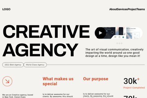 The Creative Agency Design Webflow Template is a modern and dynamic website, perfect for creative agencies and digital studios.  Its visually appealing design boasts bold typography, vibrant colors, and captivating imagery, creating an engaging user experience.  This customizable template empowers you to tailor it to your brand's unique identity.   .#LandingPageDesign #WebsiteDesign #IdeasForLandingPages #InspiringLandingPages #BusinessLandingPage Website Digital Agency, Creative Agency Profile, Web Design Creative Agency, Creative Agency Landing Page, Advertising Agency Website Design, Web Design Agency Website, Agency Website Design Inspiration, Creative Agency Website Design, Minimal Landing Page